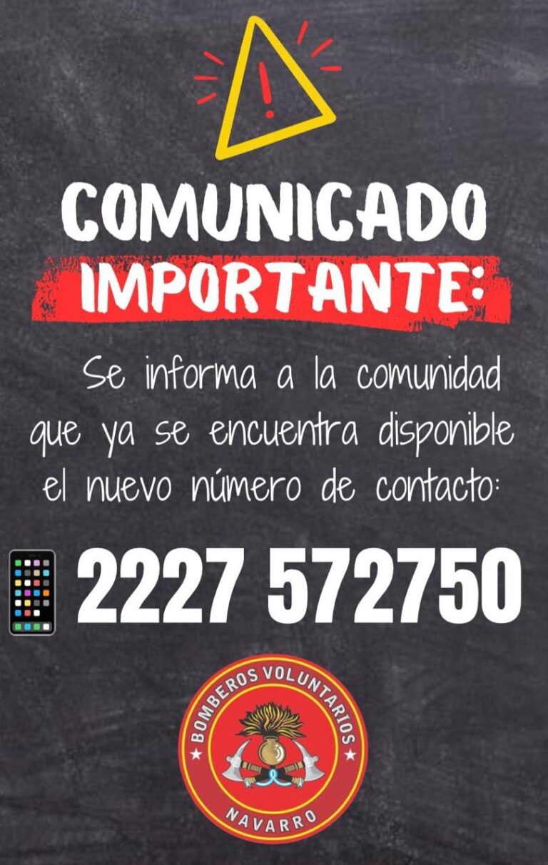 Muy importante. Número alternativo de contacto de Bomberos de Navarro para emergencias