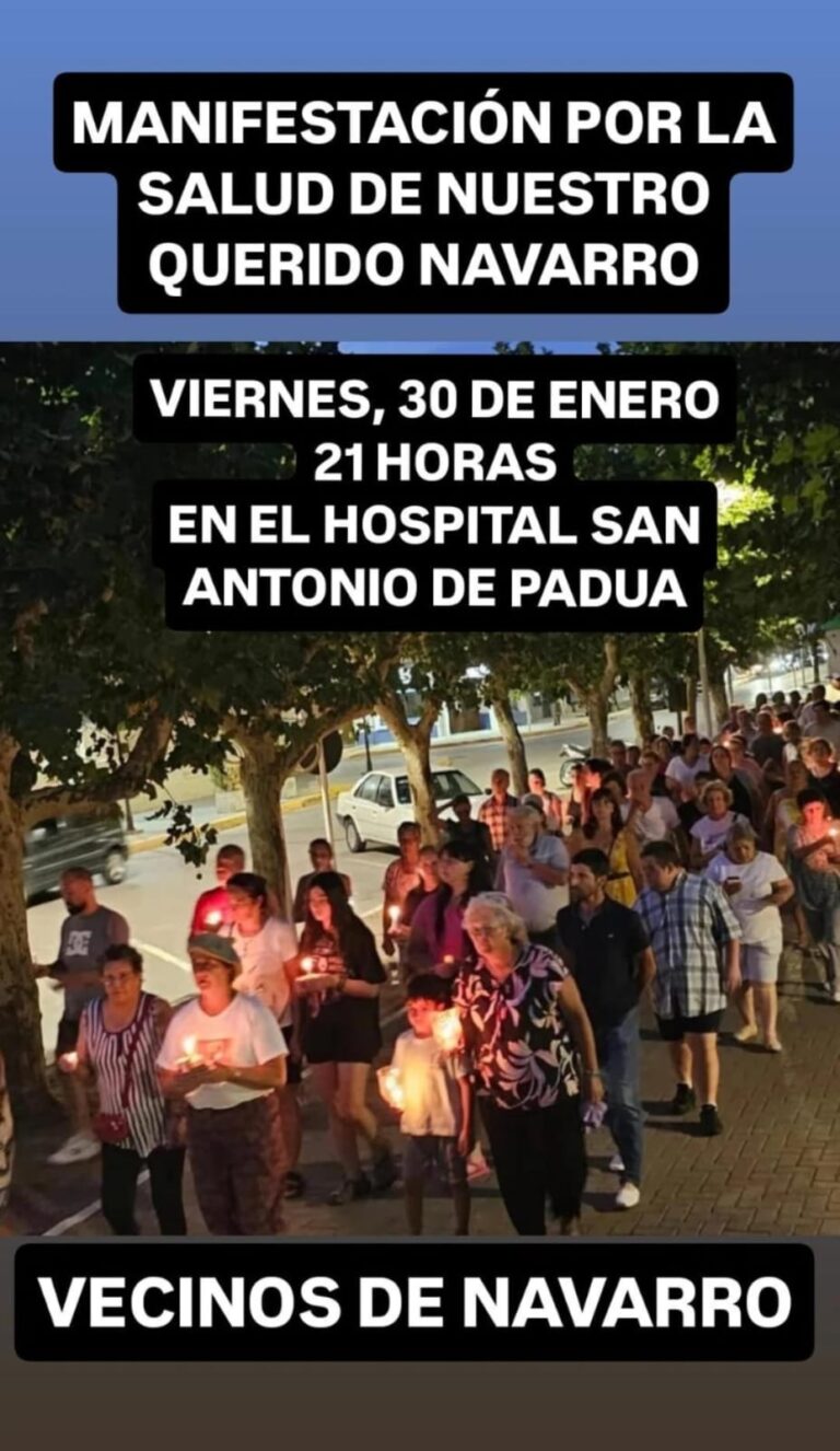 Vecinos de Navarro convocan a una segunda marcha por la salud pública local