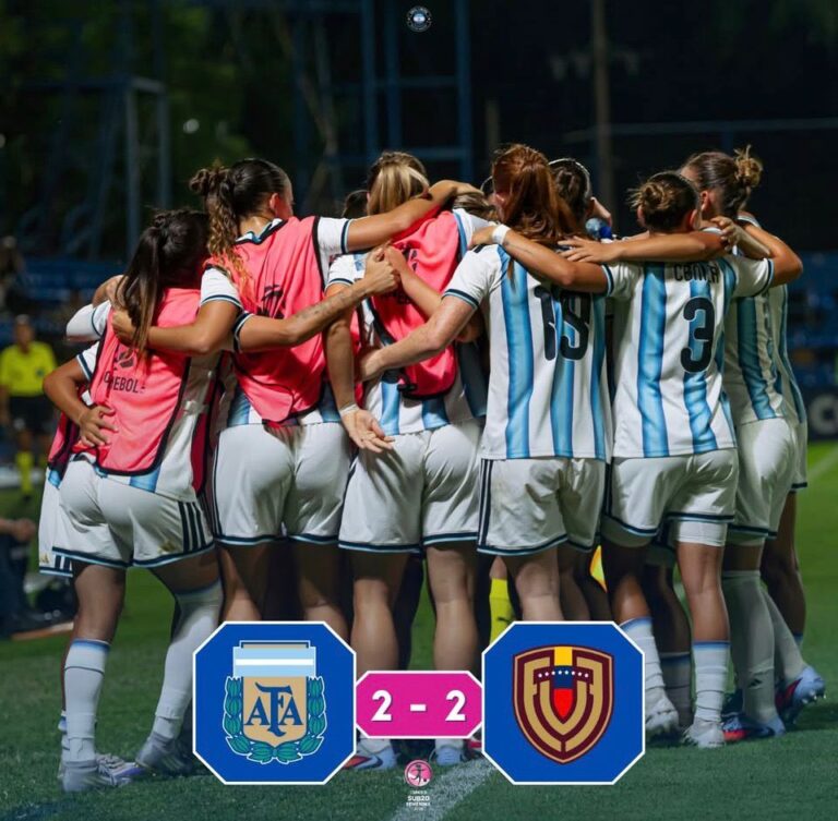 Paraguay. Sudamericano Sub 20 femenino. Argentina y Venezuela empataron 2 a 2