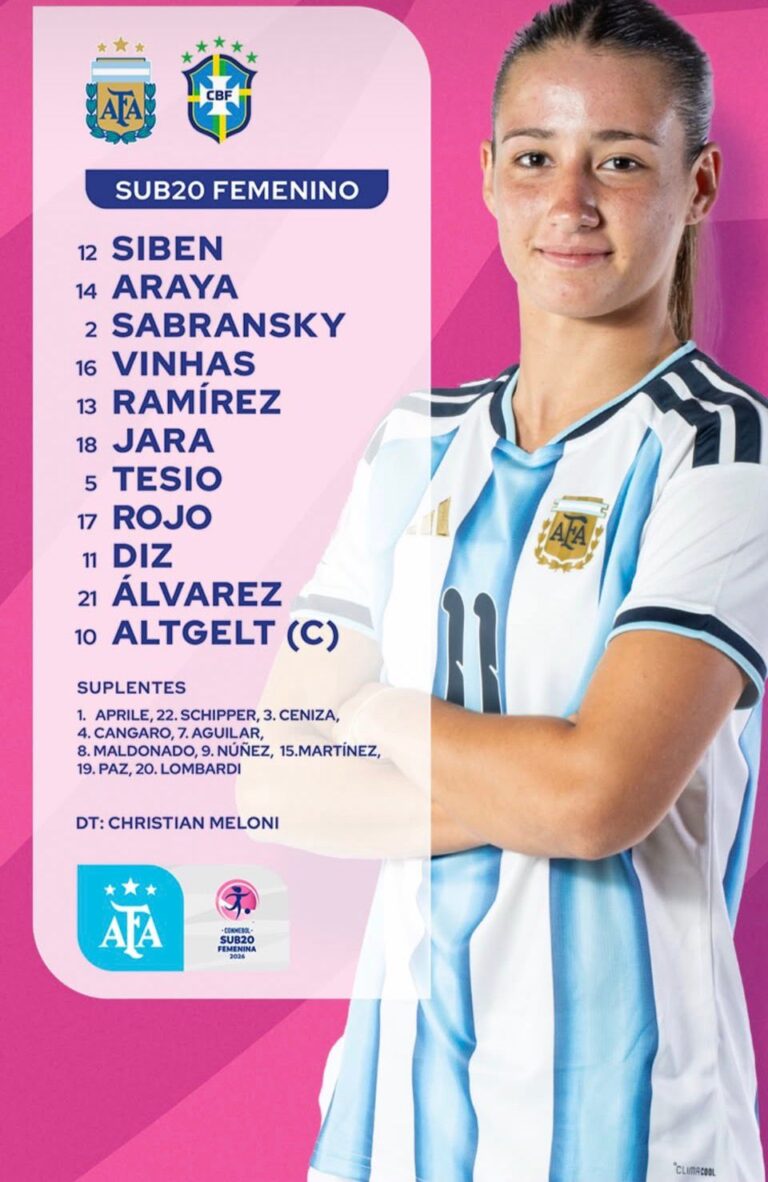 Paraguay. Argentina derrotó a Brasil por 2 a 1. Mercedes Diz titular en el conjunto nacional