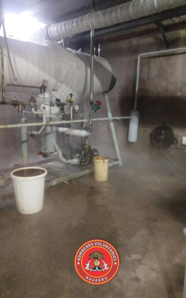 Fuga de gas amoníaco. Bomberos de Navarro trasladaron a 4 operarios de industria avícola por inhalación