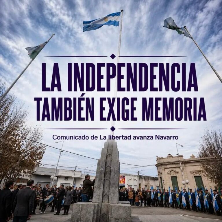 Pedido de publicación de La Libertad Avanza Navarro. «La Independencia también exige memoria»