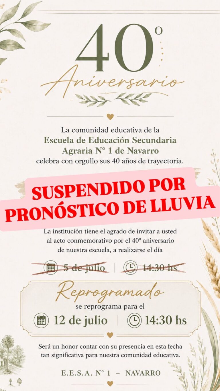 <span class='entry-secondary-title'>El pronóstico retrasa todo una semana:</span><br/> Finalmente el acto conmemorativo de los 40 años de la Escuela Agraria se realizará el 12