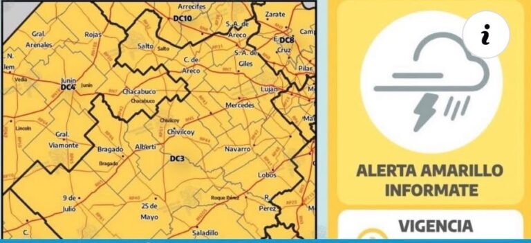Clima. Alerta amarillo para el miércoles. Se espera tormenta y lluvias intensas